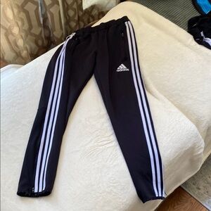 Adidas Black and White Sweatpants with Iconic Stripes
